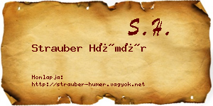 Strauber Hümér névjegykártya